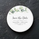 Imã Casamento Eucalyptus Greenery Salvar a Data<br><div class="desc">Casamento Bonito de Eucalyptus Watercolor Botânico salva o ímã de data que faz uma manutenção perfeita para seus hóspedes e será apreciado por anos</div>