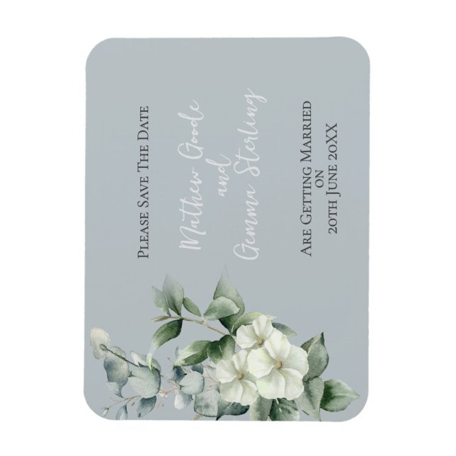 Ímã ~Casamento Eucalyptus Moderno Salvar A Data (Vertical)