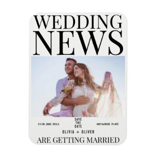 Ímã Casamento exclusivo de fotos de jornal salvando a