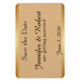 Ímã Casamento Floral de Bronze Moderno Salve a Data