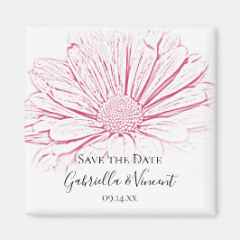 Imã Casamento Floral de Efeito de Margarida Rosa Salve