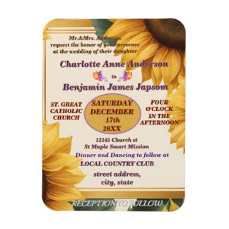 Ímã Casamento floral de flores solares