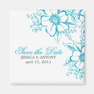 Imã Casamento floral do estilo da tipografia de