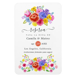 Ímã Casamento Floral Fiesta Espanhola Salve a Data