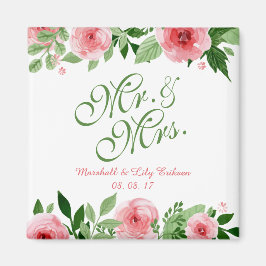 Imã Casamento Floral Personalizado e Amável | Magnet