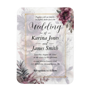Ímã Casamento floral, roxo, rosa e marrom