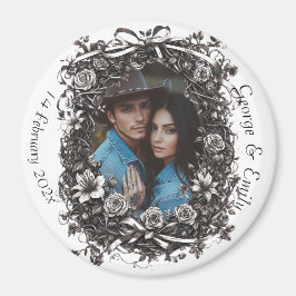 Imã Casamento Floral Russo, sepia.