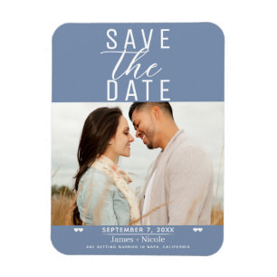 Ímã Casamento Foto Save the Date Rosa Poeirento Modern