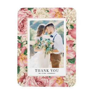Ímã Casamento Fotográfico das Flores de Blush e Ivory