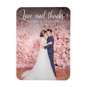 Ímã Casamento Fotográfico de obrigados e Amor Obrigad