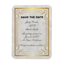 Ímã Casamento Geométrico Dourado de Mármore Branco Sal