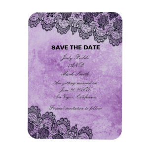 Ímã Casamento Gótico Roxo De Raça Preta Salvar A Dat