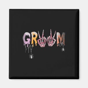 Imã Casamento Gótico Spooky Halloween Skeleton Groom J