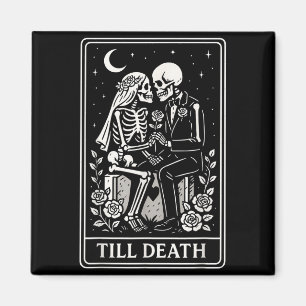 Imã Casamento Gótico Tarot de Esqueleto Até a Morte