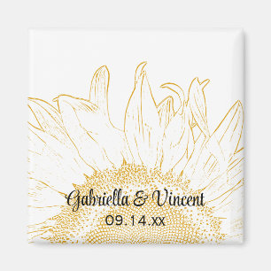 Imã Casamento gráfico do girassol amarelo