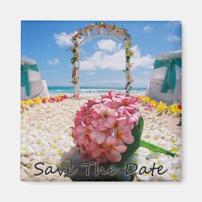 Imã Casamento Havaiano Salva As Imagens De Data (Frente)