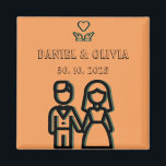 Imã Casamento Laranja Profundo<br><div class="desc">Imagem de Casamento Laranja Profundo</div>