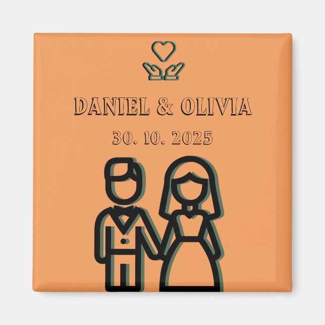 Imã Casamento Laranja Profundo (Frente)