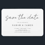 Ímã Casamento Minimalista Moderno Salve o Convite de D<br><div class="desc">Uma simples imã salve a data moderna. Personalize este design preto e branco minimalista para ter seus detalhes pessoais e sua mensagem.</div>