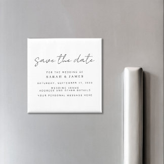Imã Casamento Minimalista Moderno Salve o Convite de D