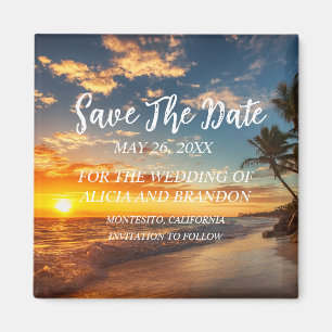 Imã Casamento Moderno Areia Tropical Praia Ímã Ondas