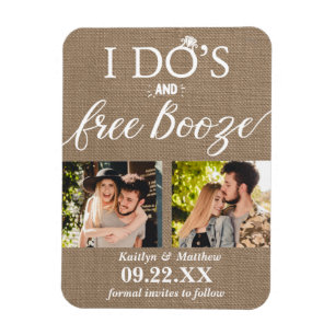 Ímã Casamento Moderno de Booze Livre de I Do's Salve a