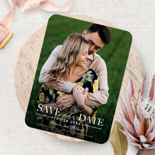 Ímã Casamento Moderno e Elegante Foto para Salvar a Da