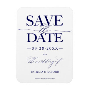 Ímã Casamento Moderno e Elegante Save The Date Sem Fot