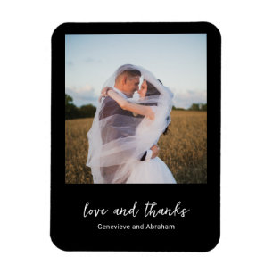 Ímã Casamento Moderno Foto Preta Limpa