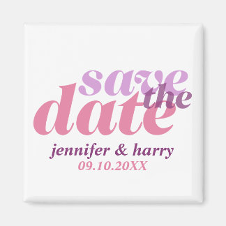 Imã Casamento moderno salve a data rosa roxo