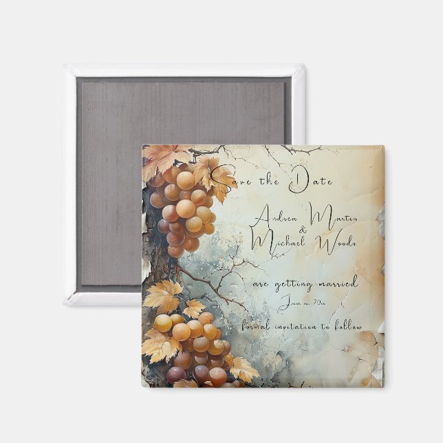 Imã Casamento na Adega Salve a Data (Front/Back)