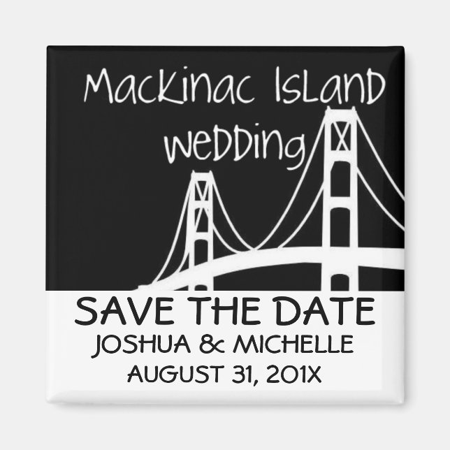 Imã Casamento na Ilha Mackinac Salve A Data (Frente)