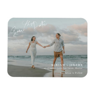 Ímã Casamento na Praia Romântica com Foto Completa