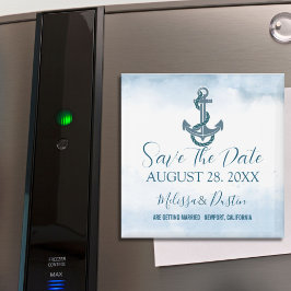 Imã Casamento Náutico De Âncora Azul Praia Salvar A Da