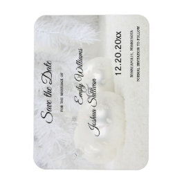 Ímã Casamento no inverno de Natal Branco Salvar a Data