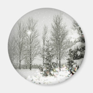 Imã Casamento no inverno romântico das árvores de