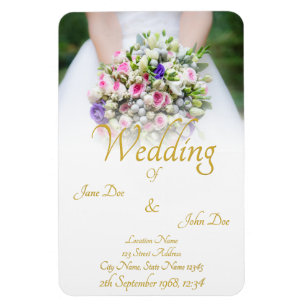 Ímã Casamento - noiva com buquê de casamento colorido