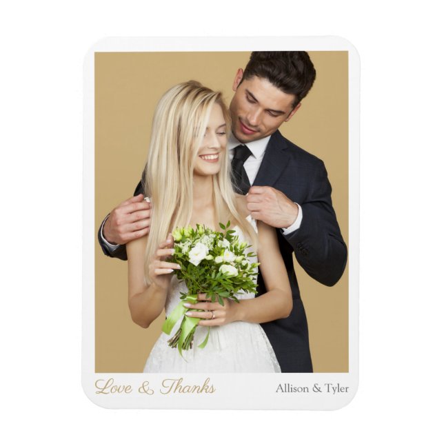 Ímã Casamento Obrigado, Foto e Nomes (Vertical)
