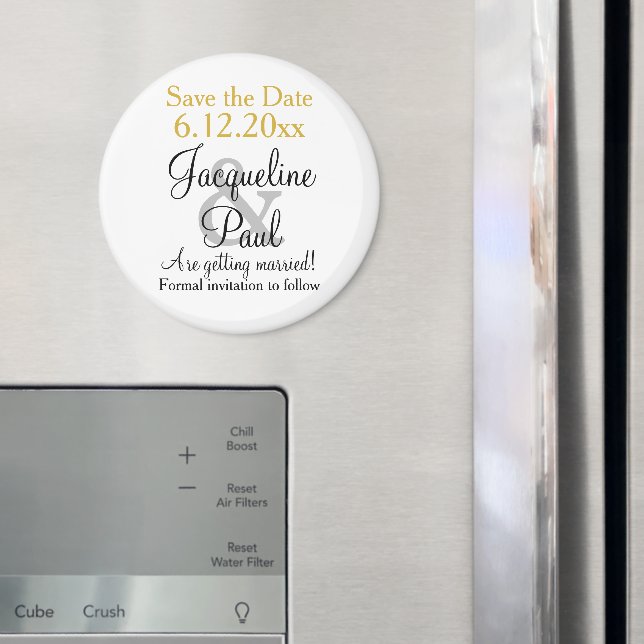 Imã Casamento Ouro Branco Salve a Data (In Situ (Fridge))