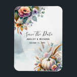 Ímã Casamento outono<br><div class="desc">Aproveite esta bela design de aquarela de outono! Nada diz Autumn como abóboras e codornizes. Apaixonem-se por todas as possibilidades de fazer sua ocasião especial para se lembrar! Do meu estúdio de design para o seu - Obrigados para a sua compra! Abril</div>