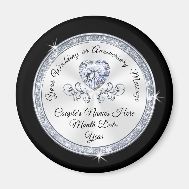 Imã Casamento Personalizado Barato favorece em qualque (Frente)