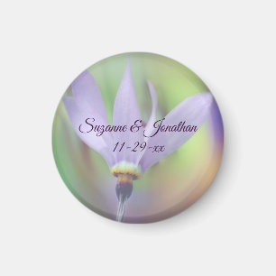 Imã Casamento Personalizado Da Flor Pálida Roxo