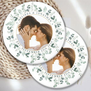 Imã Casamento Personalizado de Foto Eucalyptus Greener