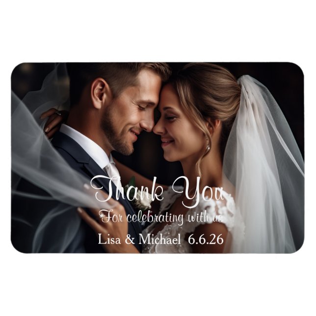 Ímã Casamento Personalizado Obrigado Magnet (Horizontal)