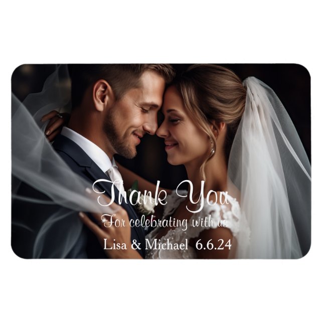 Ímã Casamento Personalizado Obrigado Magnet (Horizontal)