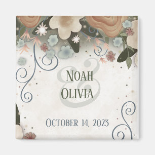 Imã Casamento Personalizado por Inspirividade Floral R