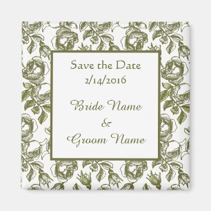 Imã Casamento Personalizado Salva o Magnet de Rosas de