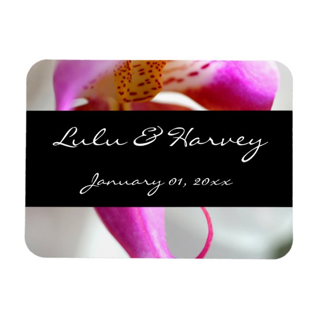 Ímã Casamento Pessoal da Orquídea Branca dentro (Horizontal)