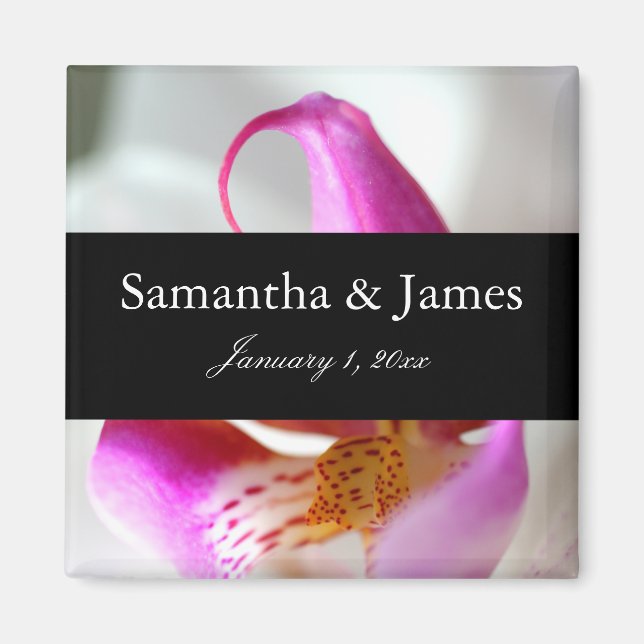 Imã Casamento Pessoal das Orquídeas Brancas e Roxas (Frente)