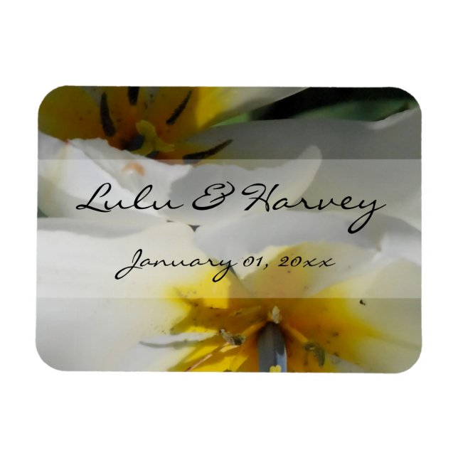 Ímã Casamento Pessoal de dentro White Lily (Horizontal)